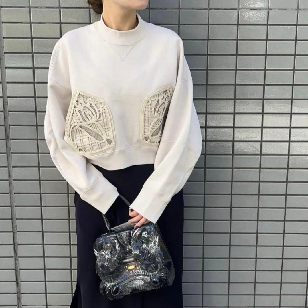 25SS 美品 マメクロゴウチ コード刺繍 スウェット トレーナー L