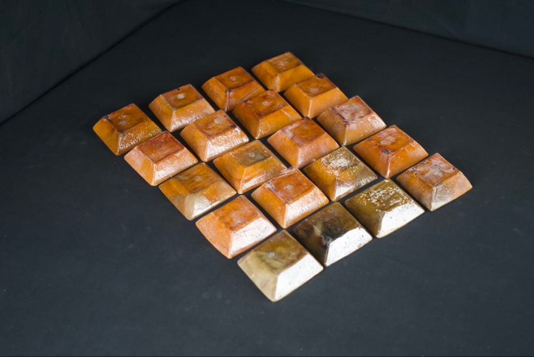 八代 大樋長左衛門 (大樋宗春) 造 菱皿 向付 20客 共箱 懐石料理道具