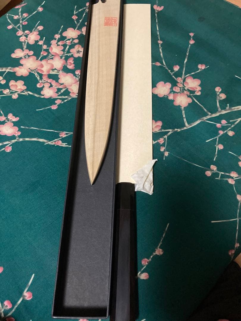 柳刃包丁 黒檀　木製鞘付き　鐵剱良政本焼　新品未使用　尺　即購入可