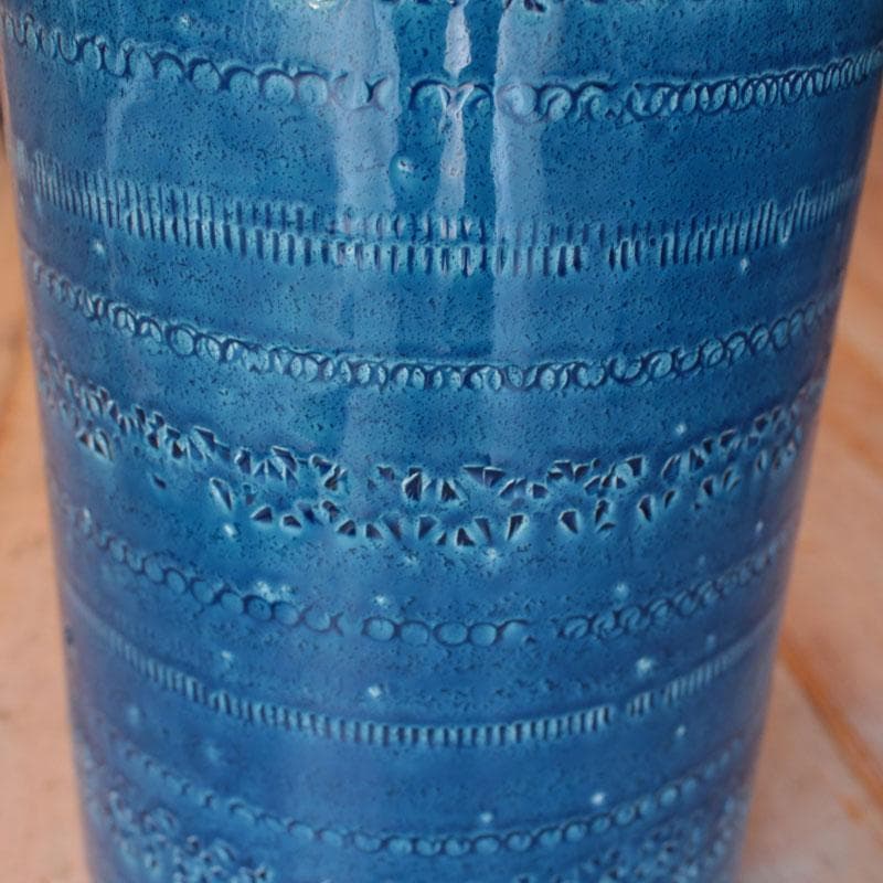 アンブレラスタンド イタリア製 ブルーの陶器傘立て クラシック 114-177