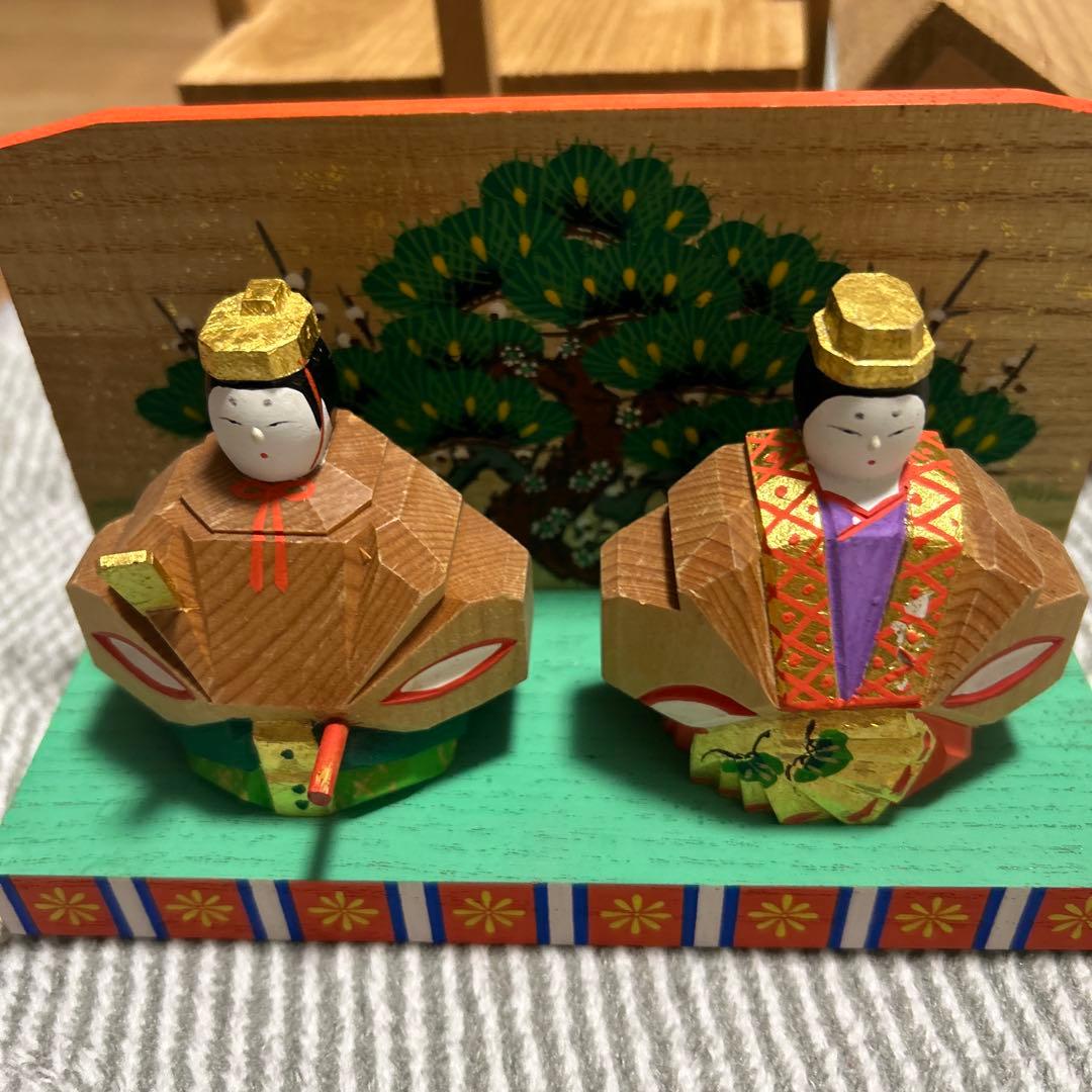 奈良　一刀彫　お雛様　神泉