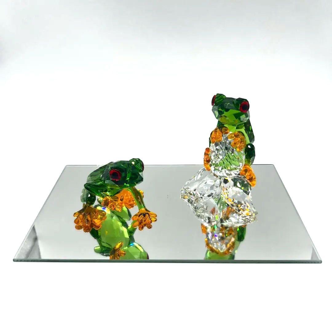 希少 元箱付☆スワロフスキー FROGS フロッグ カエル ミラー台座付