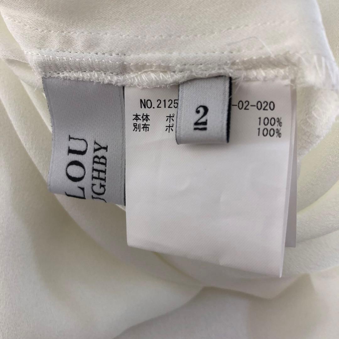 LOULOU WILLOUGHBY ヨーリューフリルタイブラウス オフホワイト