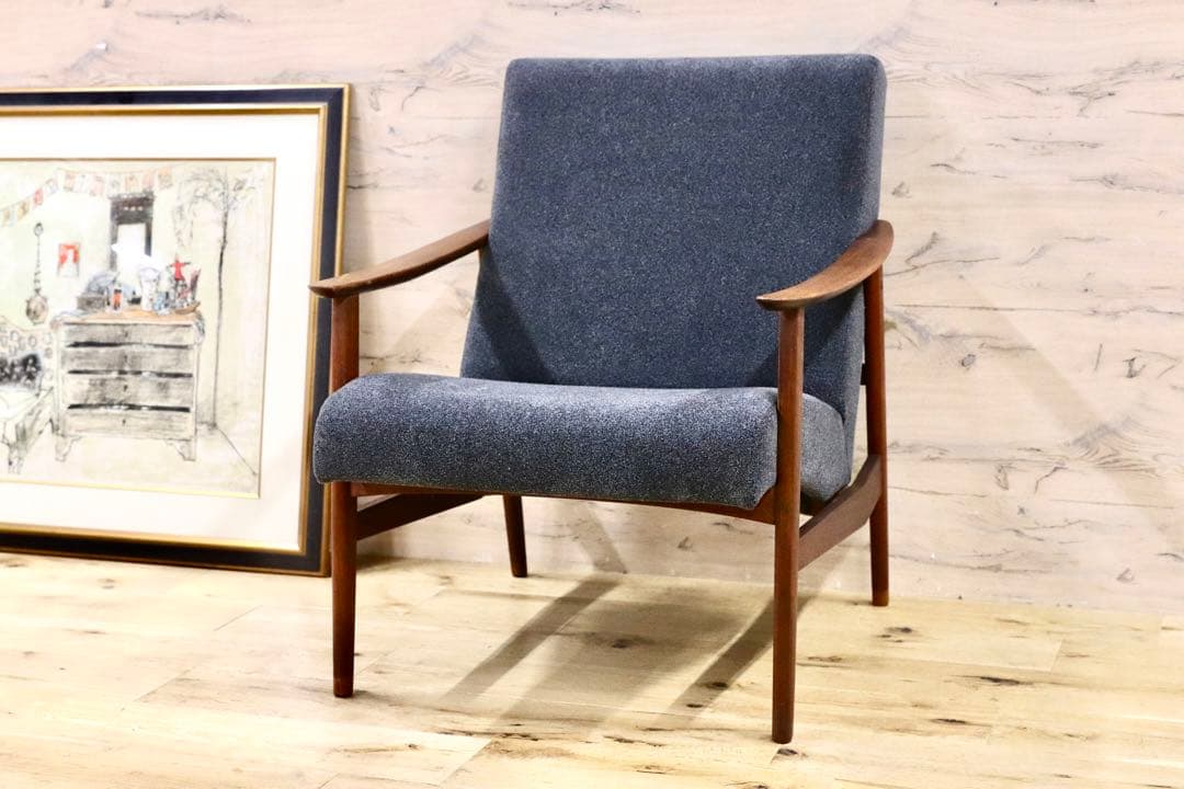 GMFK822B○北欧スタイル ヴィンテージ イージーチェア アームソファ チー