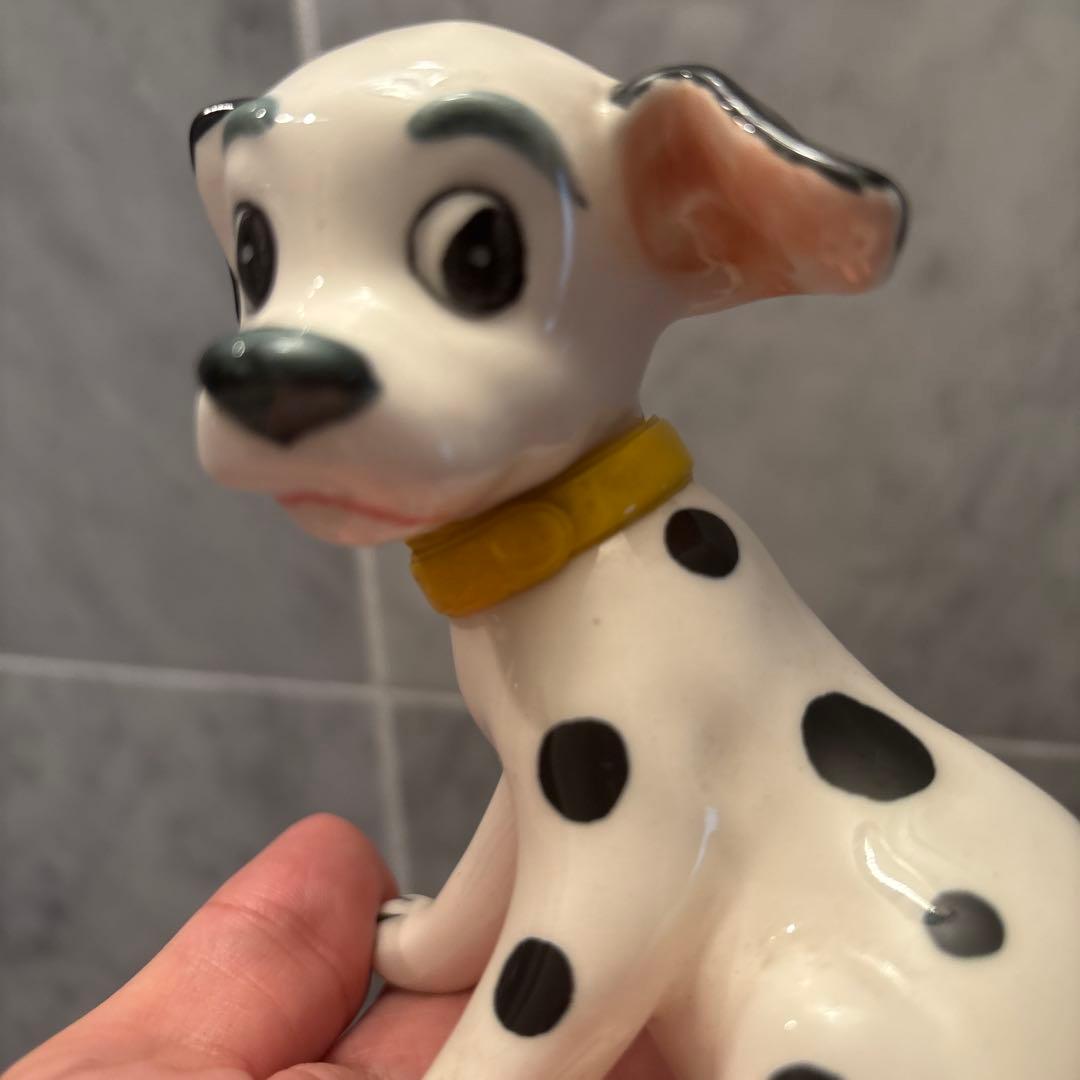 90年代ビンテージ　手描きの瞳が美しい101匹わんちゃんの陶器オブジェ