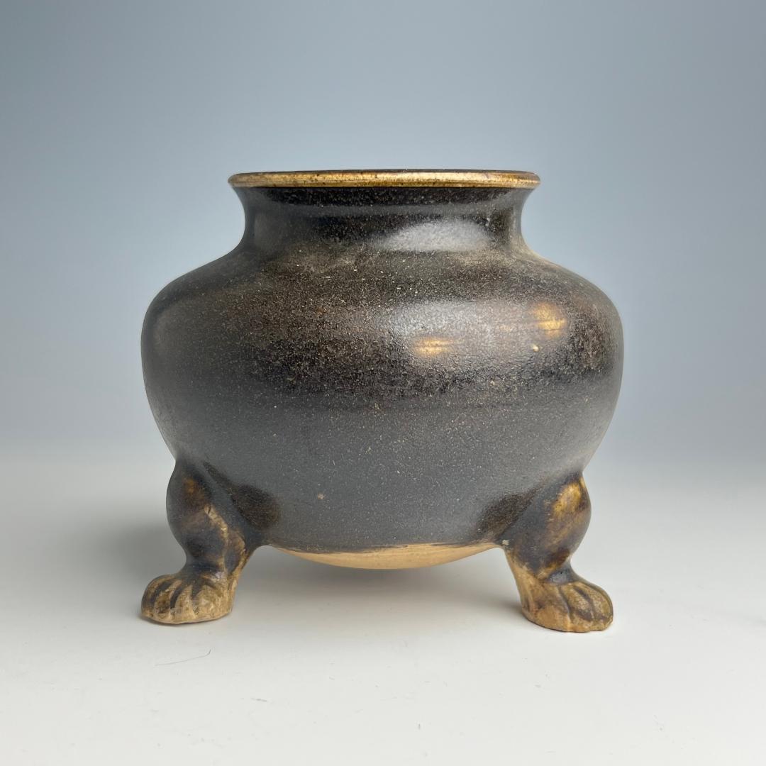 唐黒彩三足香炉 初唐盛 唐三彩 唐物 古玩 中国美術 811b