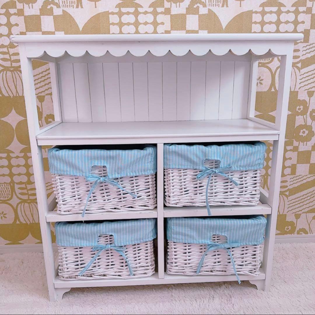 ロマプリ フリルオープンチェスト ヨーロピアン　棚 ラック おしゃれ 北欧