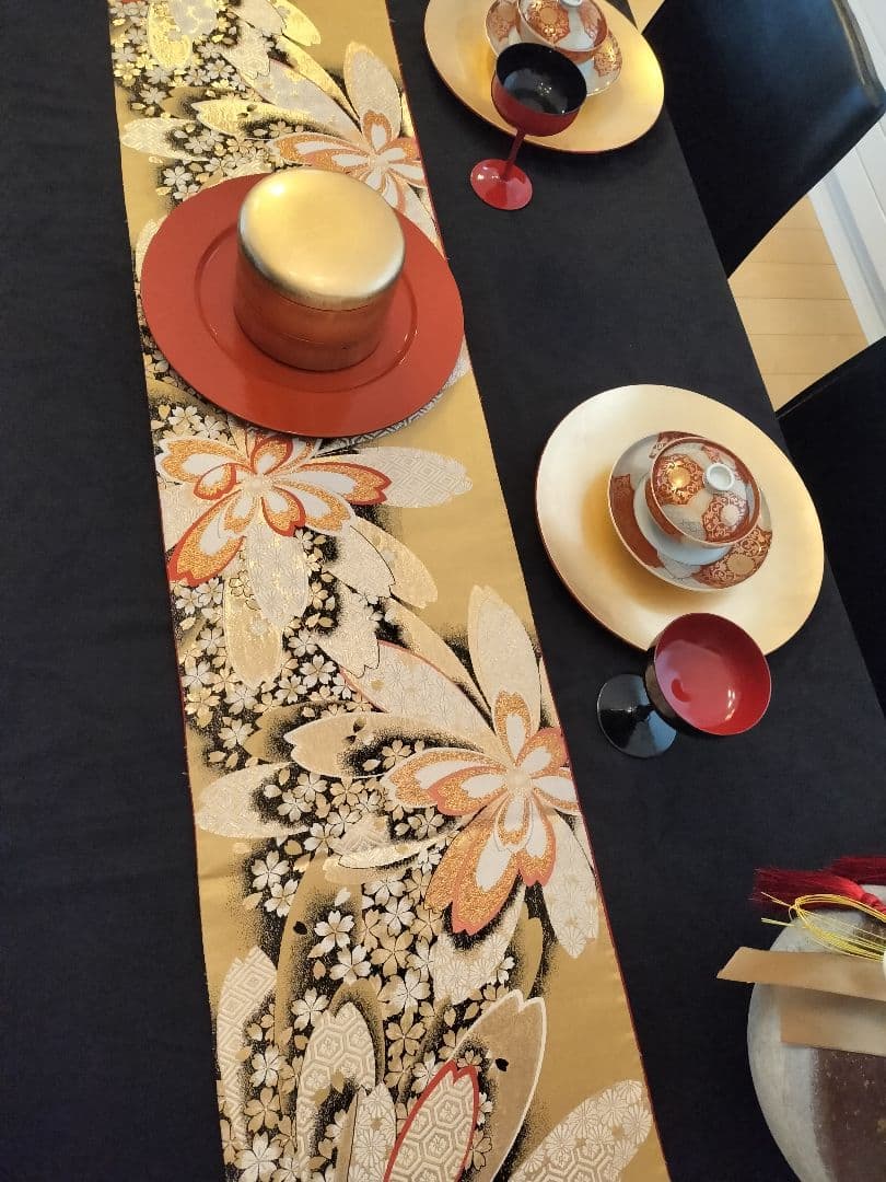 とのちゃんのママA728高級‼️ひな祭り‼️袋帯テーブルランナー2m
