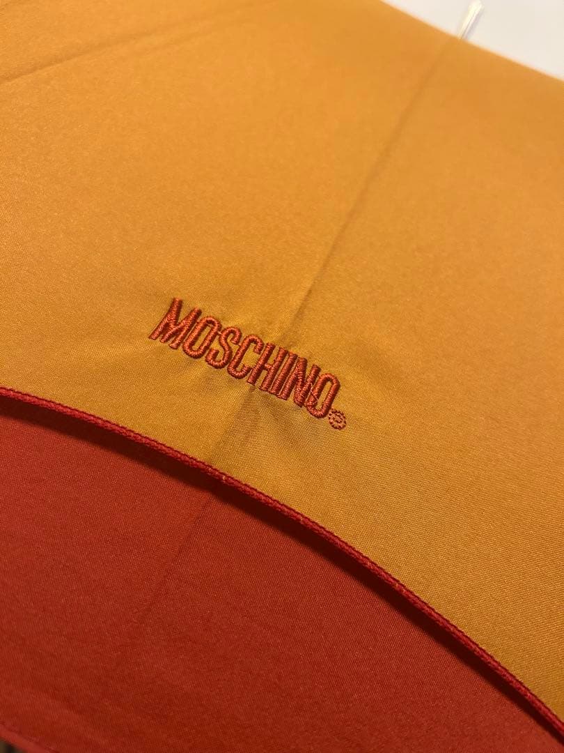 MOSCHINO モスキーノ 長傘　オレンジ 刺繍デザイン