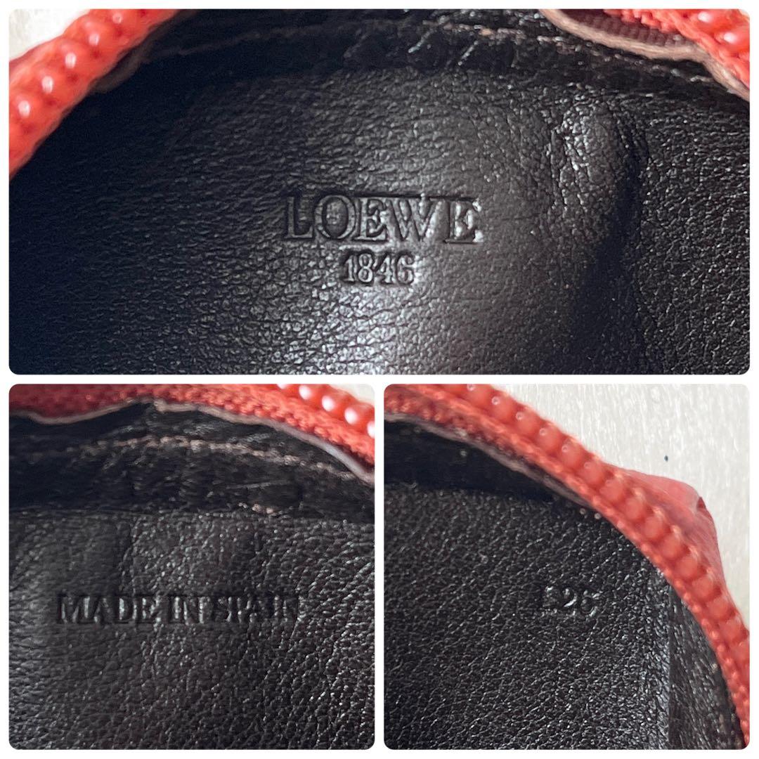 LOEWE　ロエベ　ベラスケス　ケース　ロゴ型押し　レザー　赤　レッド