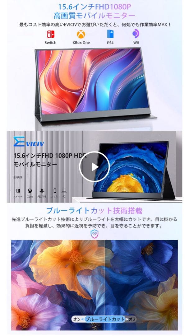 新品 モバイルモニター 15.6 モバイルディスプレイ ゲームモニター薄型 軽量