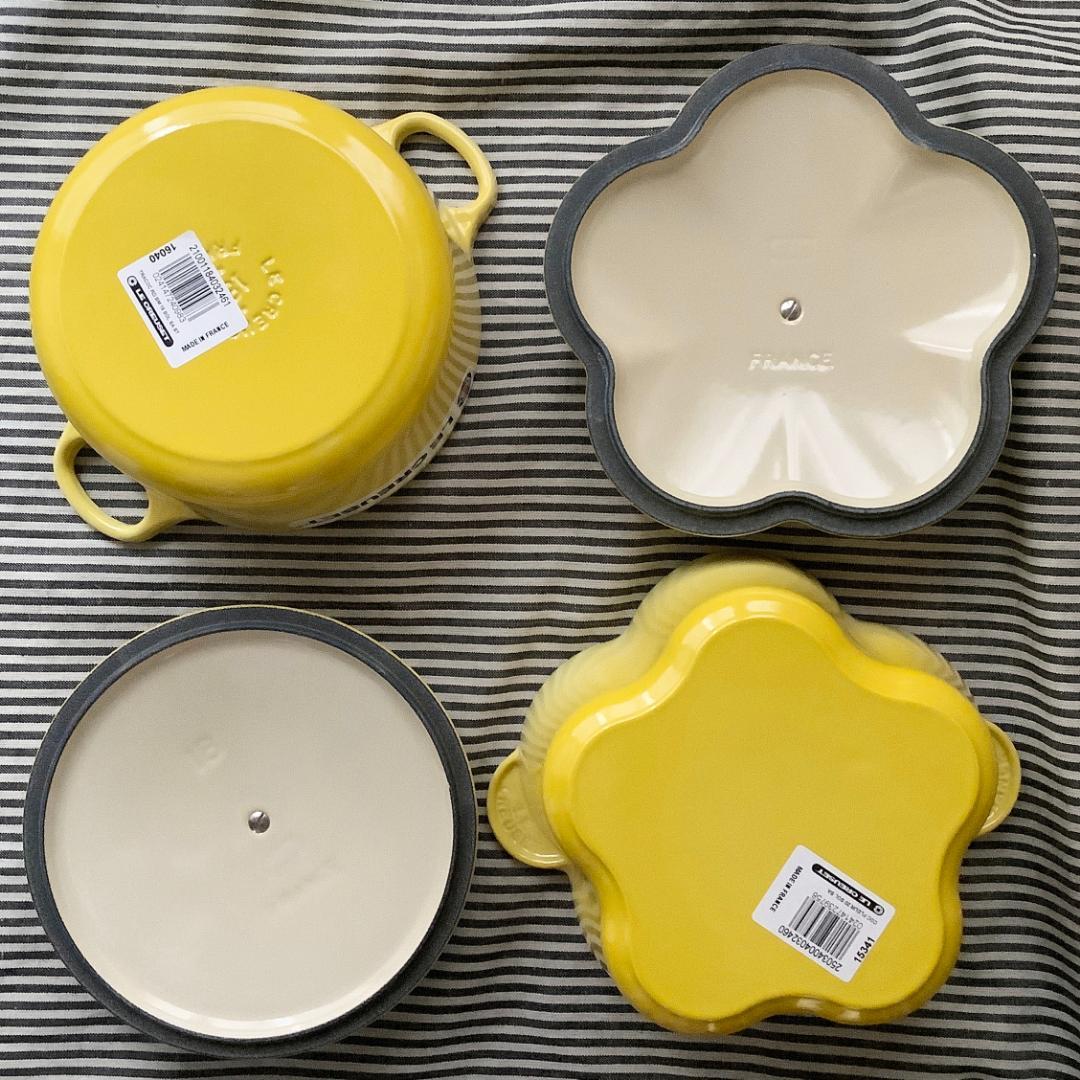 【ルクルーゼジャポン正規品】ココットフルール20＆ココットロンド18 ソレイユ色