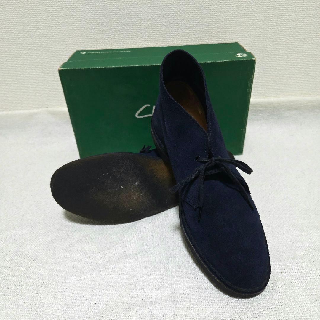 週末値下げ ENGLAND製 Clarks クラークス デザートブーツ ネイビー