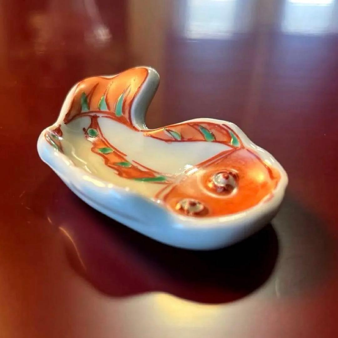 ー京焼 清水焼ー 【希少】 名工 加藤雲泉作 染付　赤絵鯰箸置き揃　縁起物