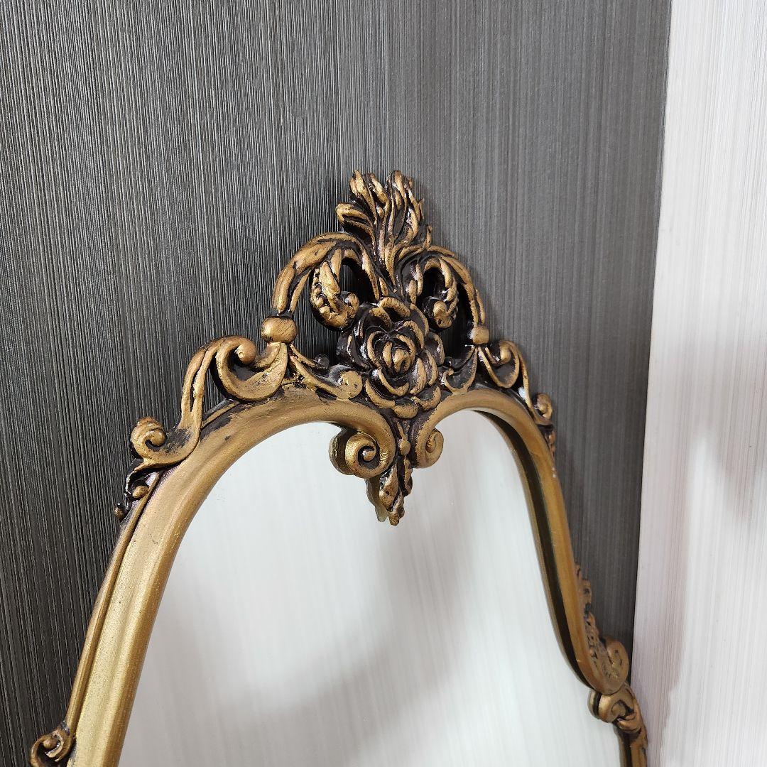 【高級感有り】ロココ調 アンティーク加工 玄関鏡　壁掛けミラー 姿見