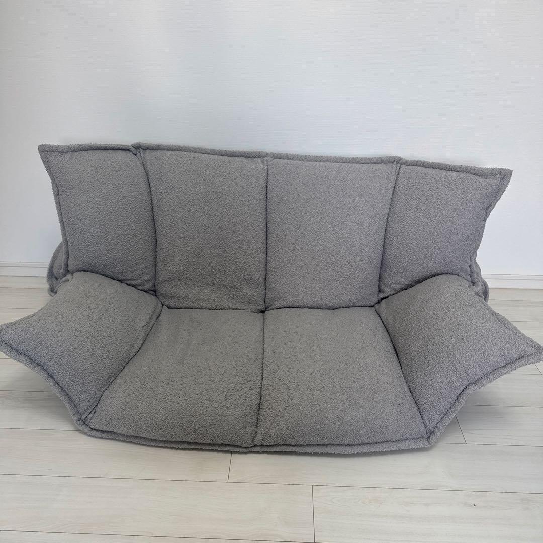 T*i様 LOWYA ロウヤ　2人掛け肉厚フロアソファ (ブークレ生地)クラウド