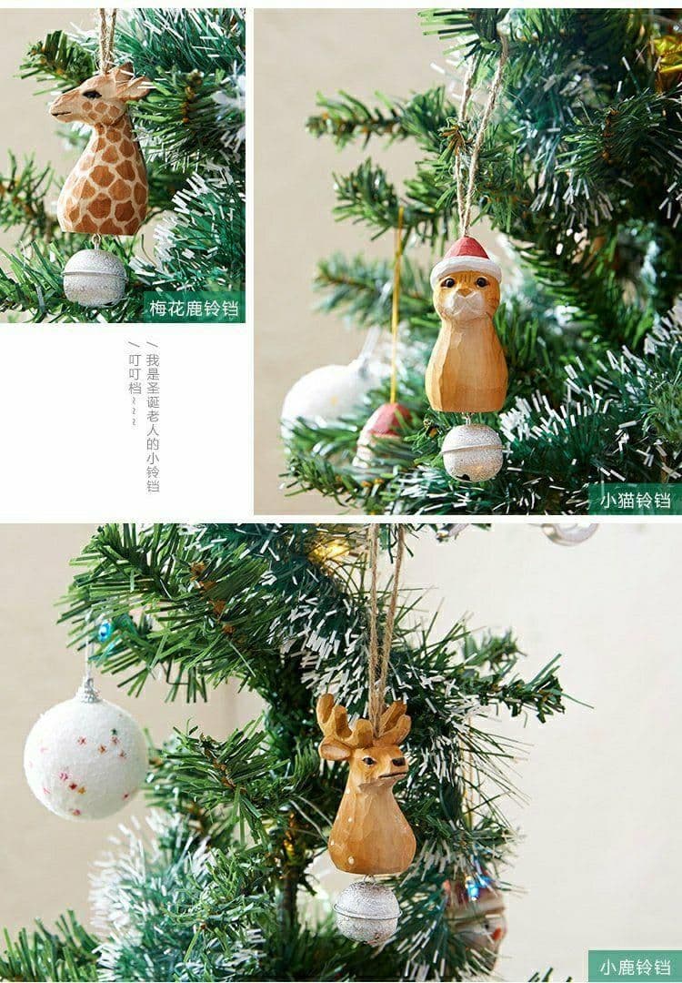 働物/実木/手彫/置物/木彫/鈴/1セット