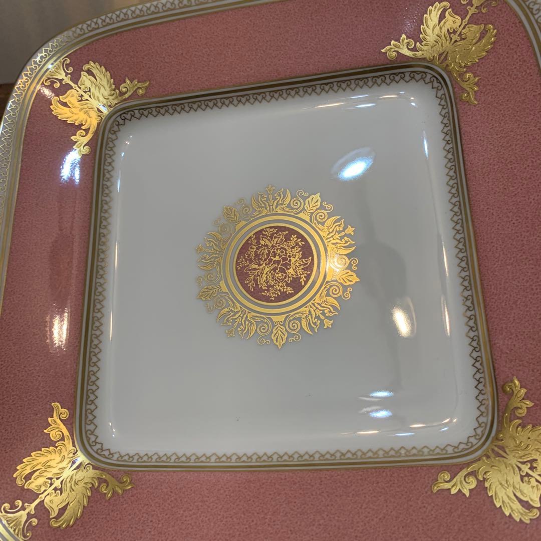 未使用　ウェッジウッド コロンビア　パウダー　ピンク　スクエアプレート　bb