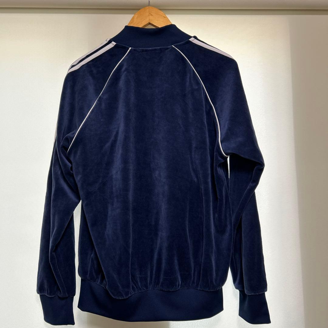 adidas アディダス　ネイビー ベルベット ジャージ サイズL