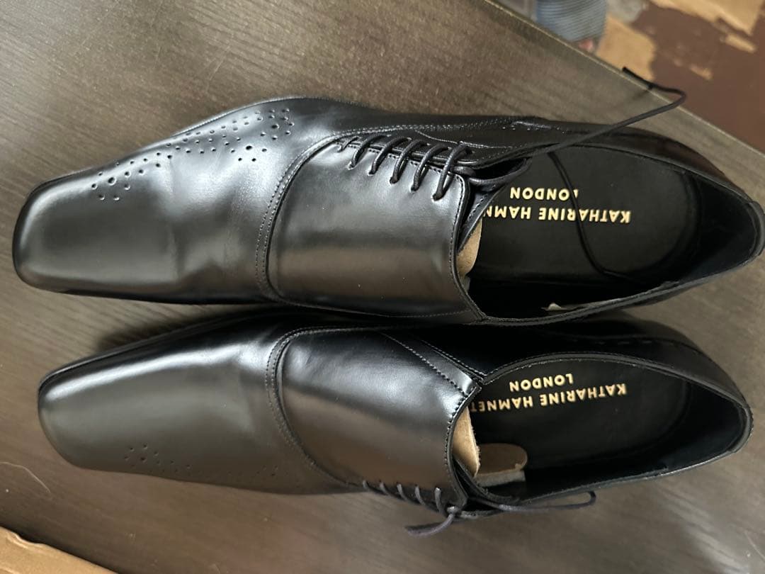 KATHARINE HAMNETTキャサリンハムネット本革26.5cmブラック