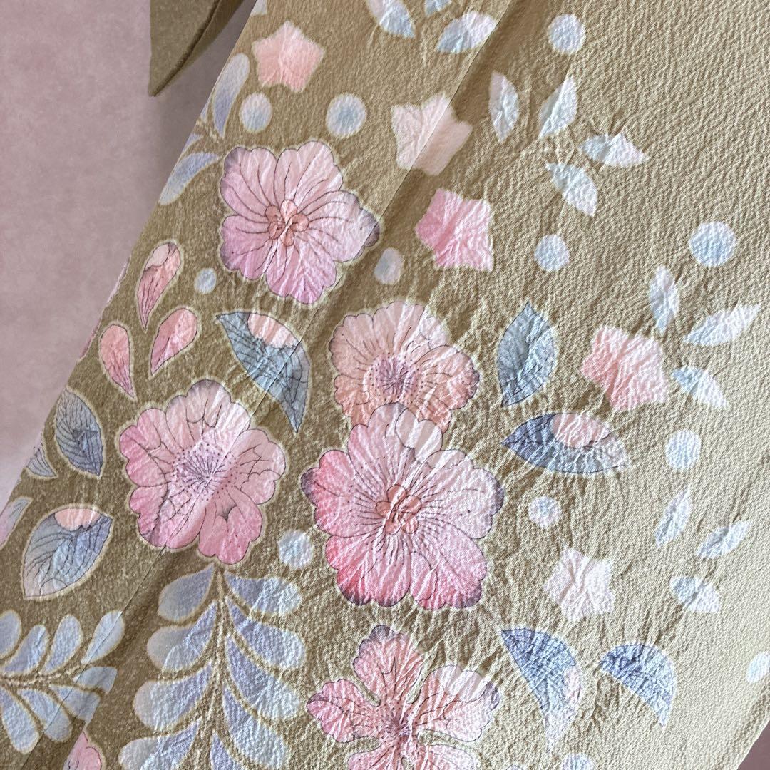 訪問着　フルセット　辻ヶ花　スモールサイズ　丹後ちりめん　着物　正絹　G11