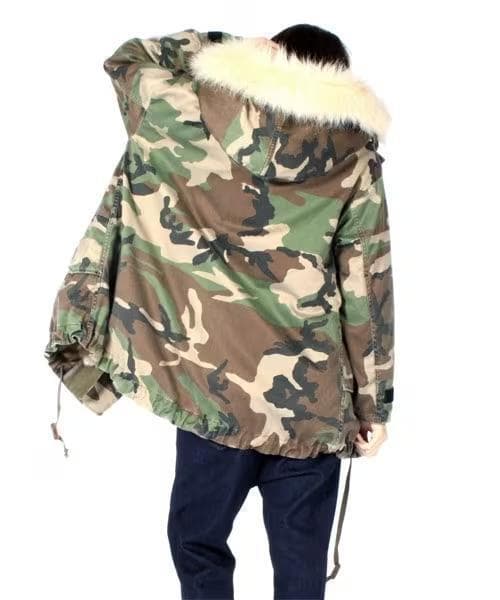 RNA アールエヌエー　カモフラBigコート　迷彩　ウッドランドカモフラ柄
