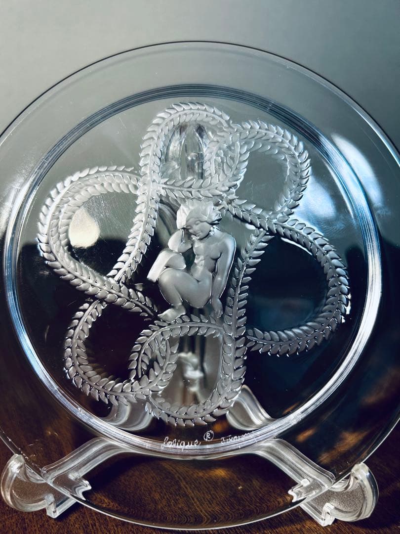 LALIQUE ラリック クリスタル飾り皿　裸女モチーフ