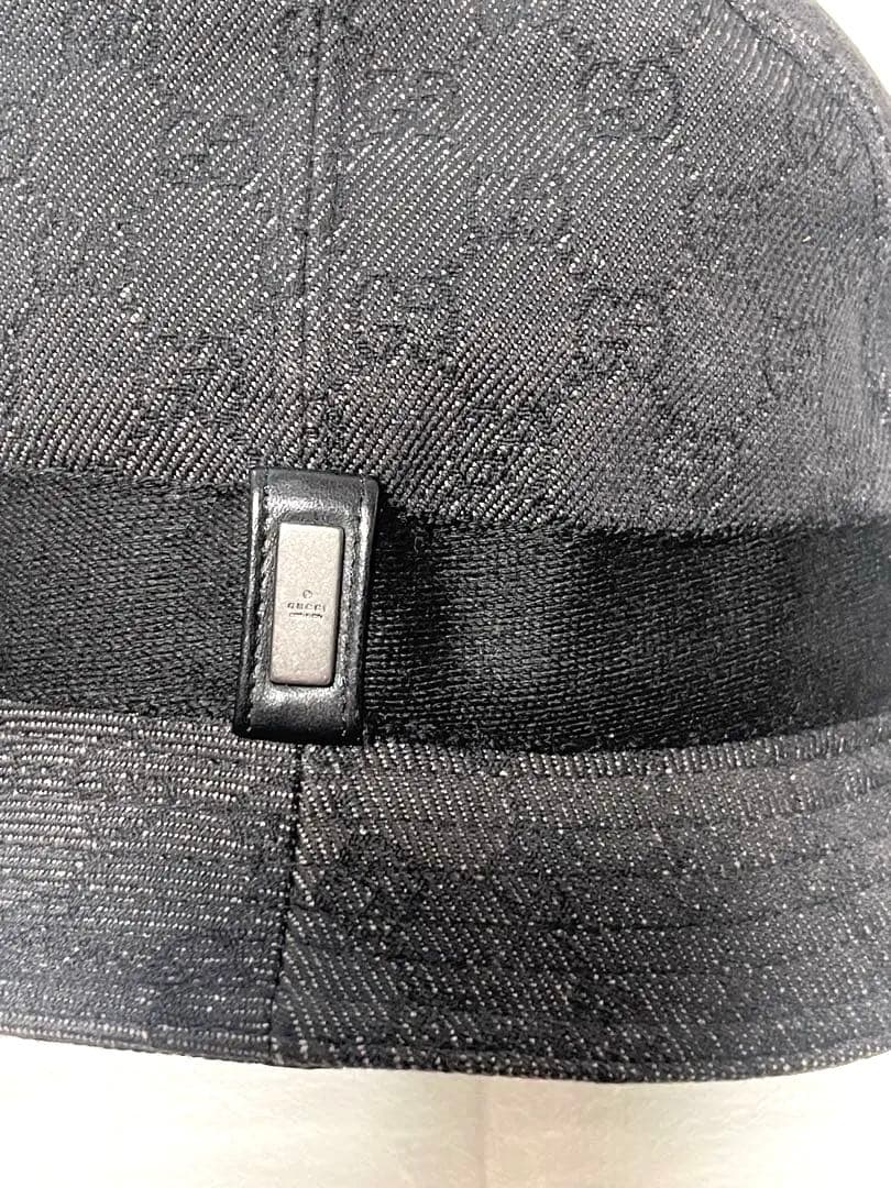 GUCCI グッチ　バケットハット モノグラム　ブラック