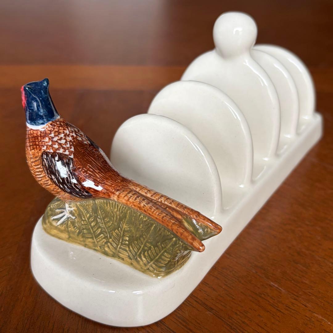 【レア美品】英国製　Quail Pottery★キジ★可愛いトーストラック