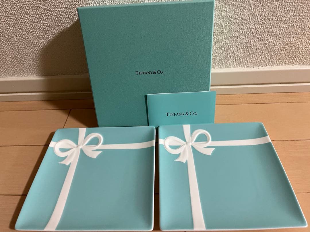 【2枚セット】Tiffany & Co. リボンデザイン皿