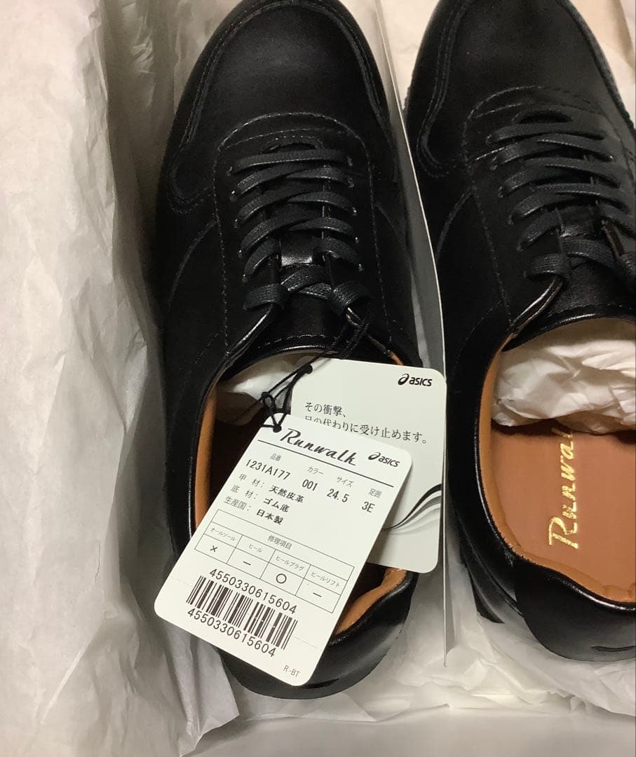 【新品未使用】アシックス Runwalk MC177G 黒24.5cm