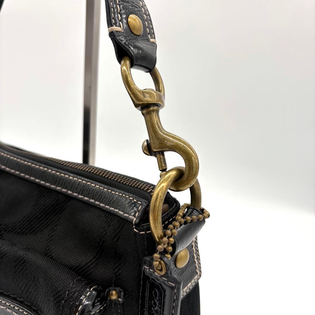 【極美品】コーチ　レガシー　ワンショルダーバッグ　シグネチャー　ターンロック　黒