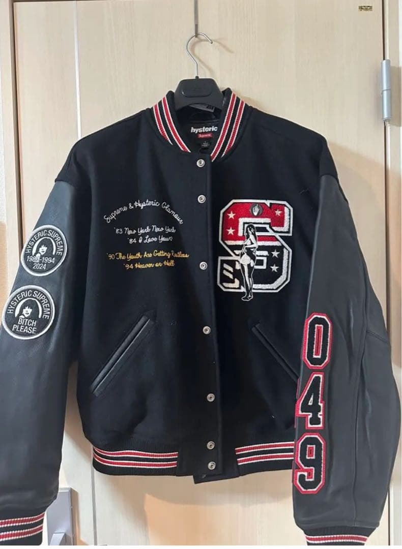 supreme HYSTERIC GLAMOUR スタジャン ブラック サイズL