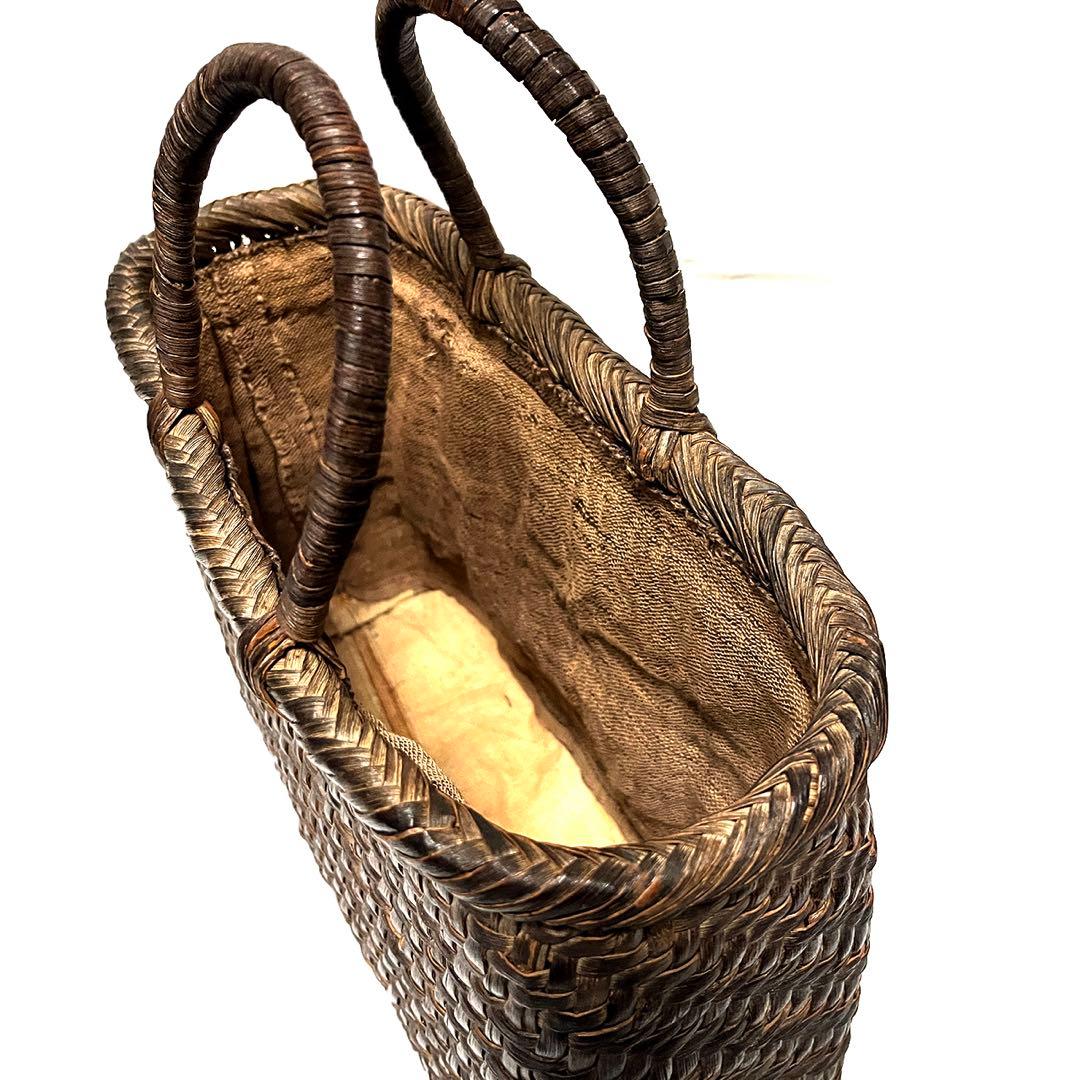 逸品 山形県産 山葡萄 かごバッグ 5mm細ひご網代編み 30年物 国産保証