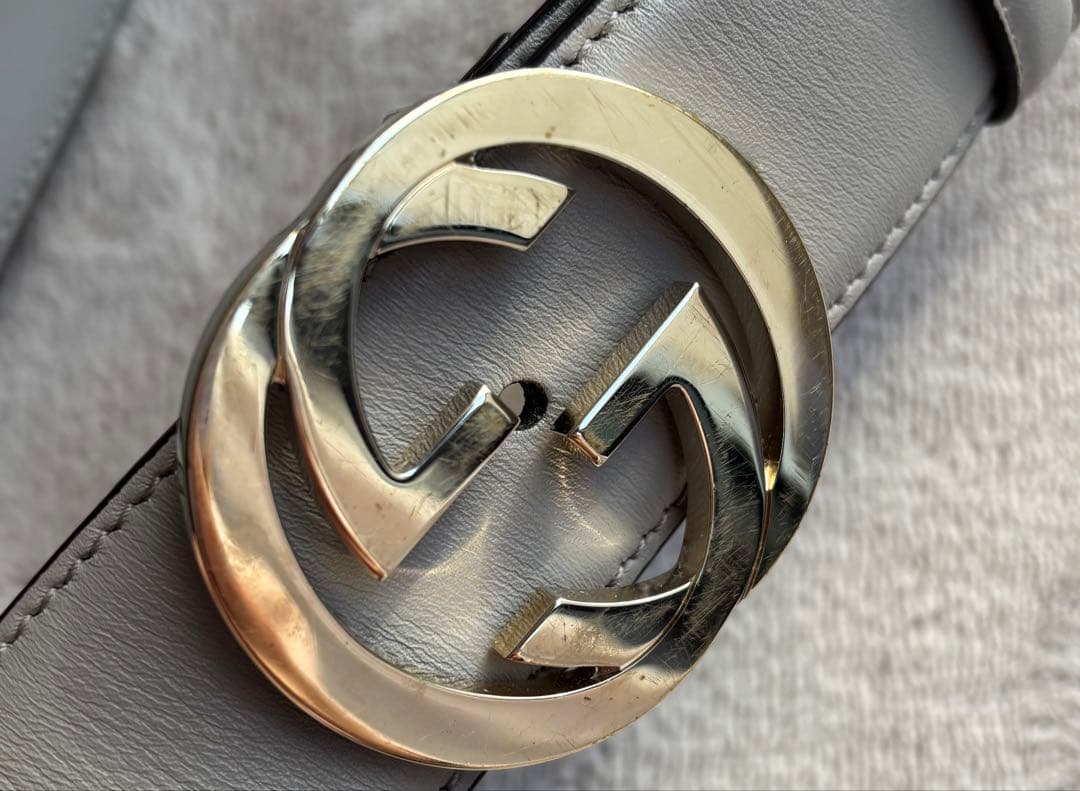 GUCCI グレー チ インターロッキング ベルト　546386