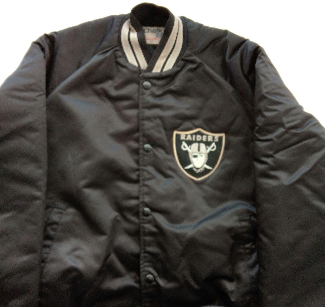80s〜90s RAIDERS スタジャン Chalk Line L　ブラック