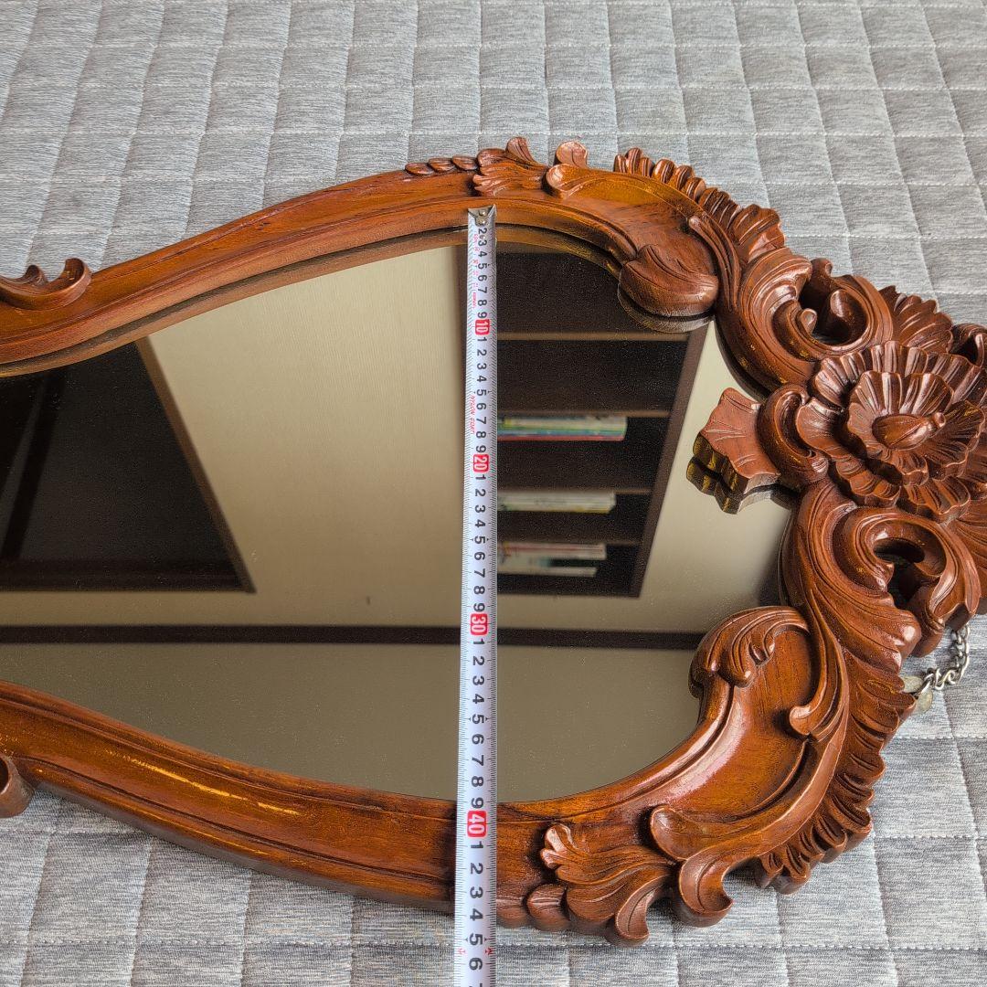 クラシック木製壁掛け鏡