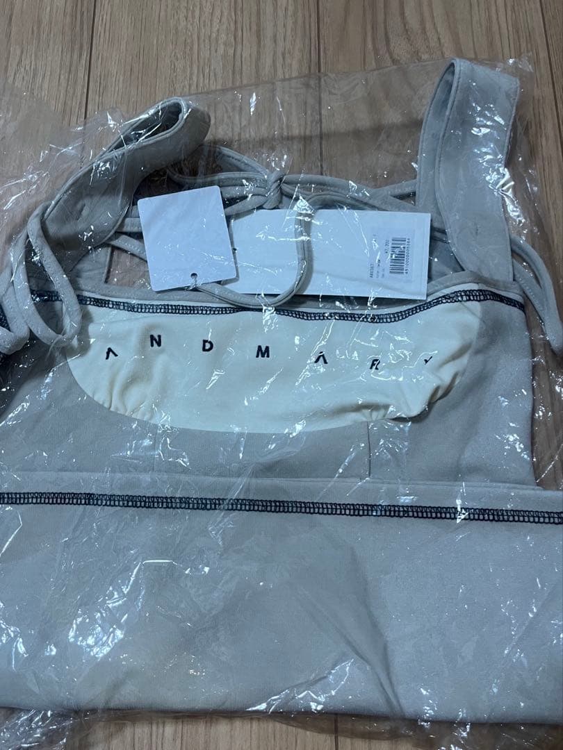 トップス andmary Meow ribbon set up beige