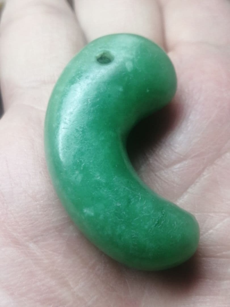 ★【Meron Cc】古墳期『糸魚川翡翠勾玉』出土品。4.8cm超琅玕翡翠
