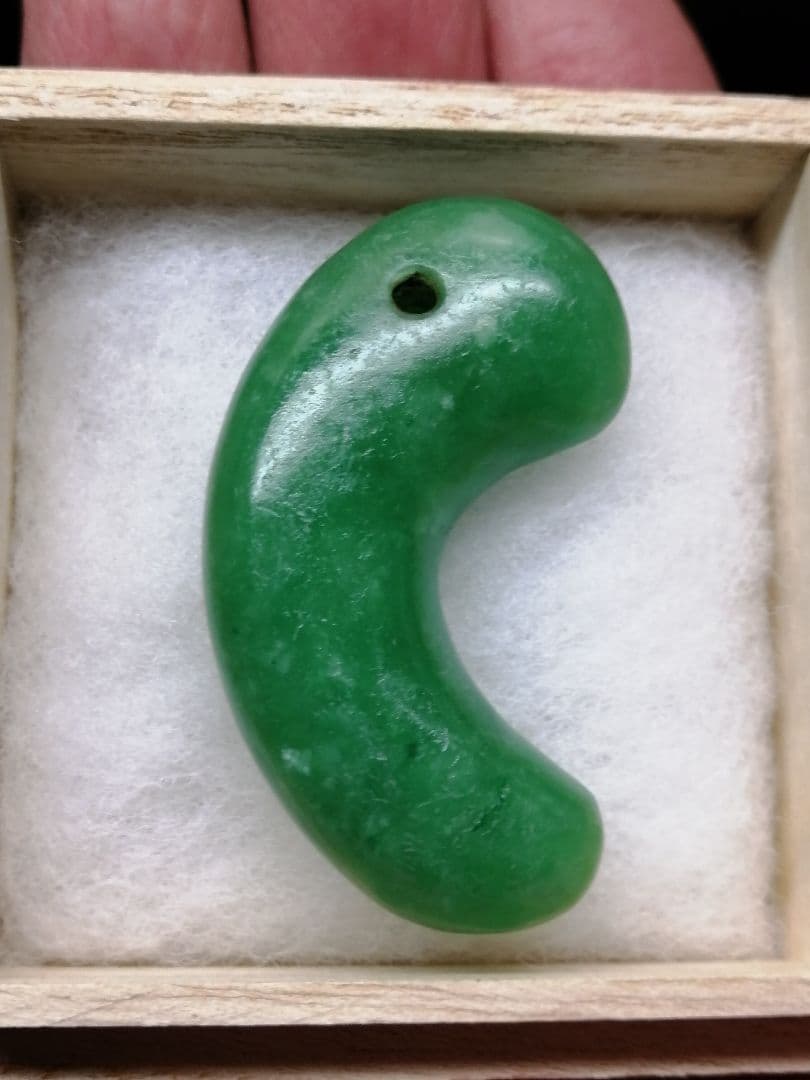 ★【Meron Cc】古墳期『糸魚川翡翠勾玉』出土品。4.8cm超琅玕翡翠