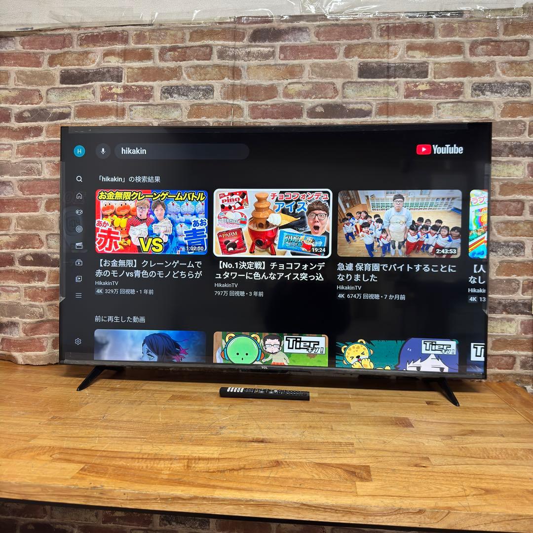 2025年製！ TCL 55V型 4K 液晶テレビ 55P61K 動画アプリ搭載