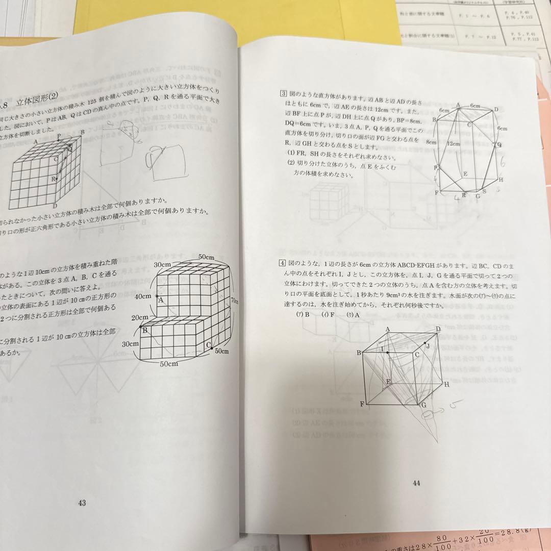 浜学園小6算数最高レベル特訓テキスト解答解説つき&公開学力テスト9回分セット