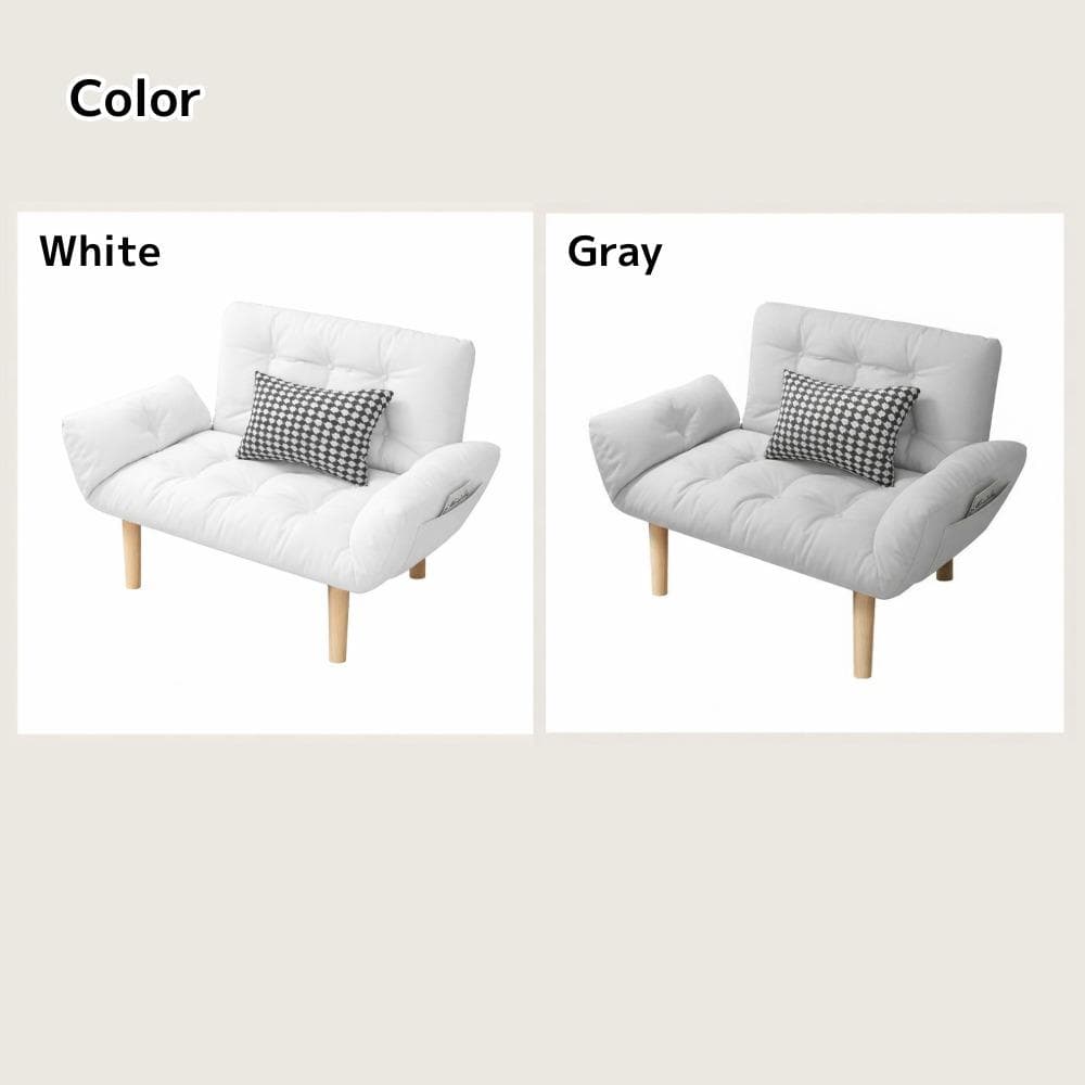 ソファ2人掛けリクライニング幅125cmコンパクト北欧ローソファ白ホワイト