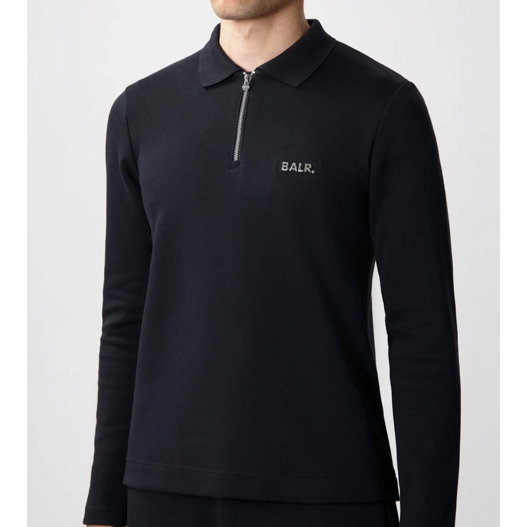 新品 BALR. Q-SERIES レギュラーフィット 長袖ポロシャツ L 黒