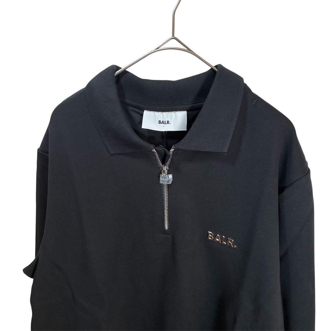 新品 BALR. Q-SERIES レギュラーフィット 長袖ポロシャツ L 黒