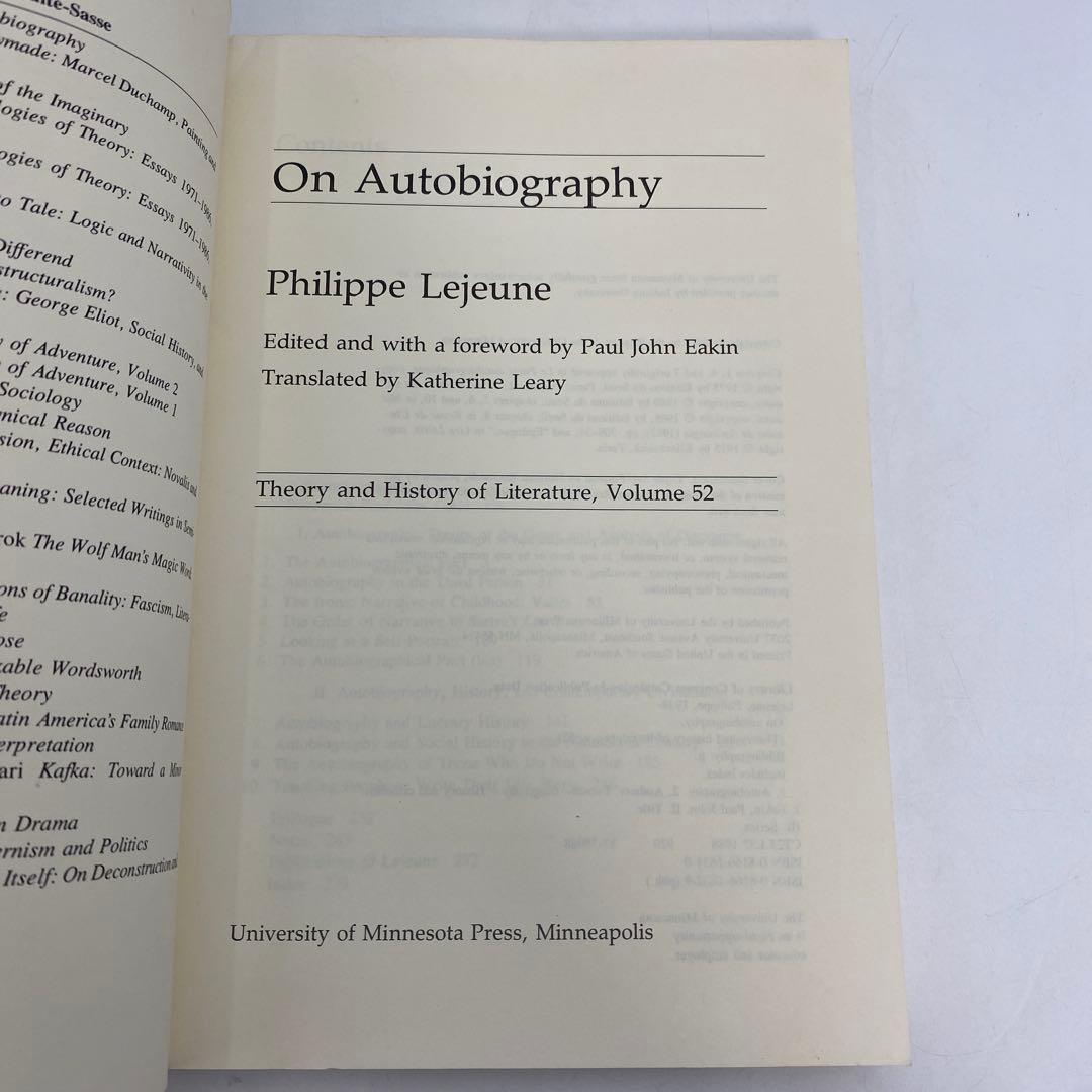 On Autobiography 自伝について