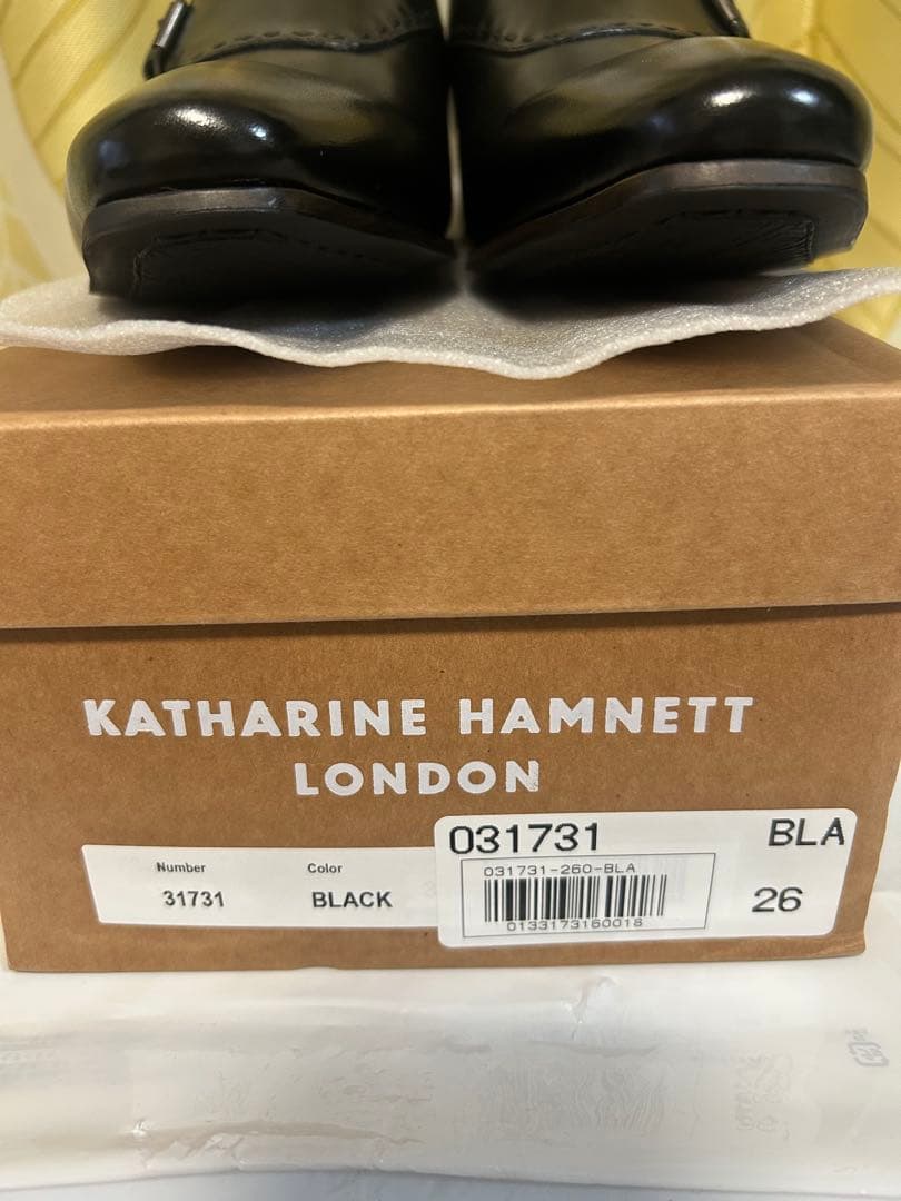 KATHARINE HAMNETT ブラックレザーシューズ　26cm