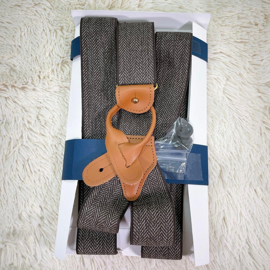 【新品】アルバートサーストン　サスペンダー　ヘリンボーン　ブラウン　吊革　希少