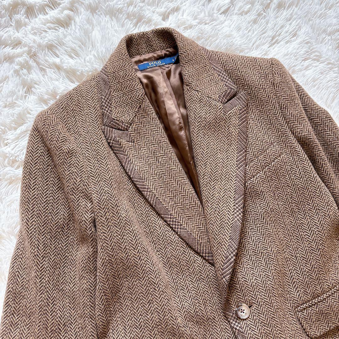 【K様】ポロラルフローレン　へリンボーンウールブレンド ジャケット　ブラウン　M