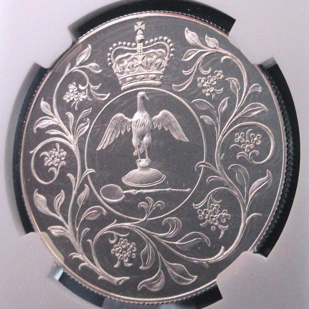 1977 イギリス 25ペンス銀貨 シルバージュビリー NGC 